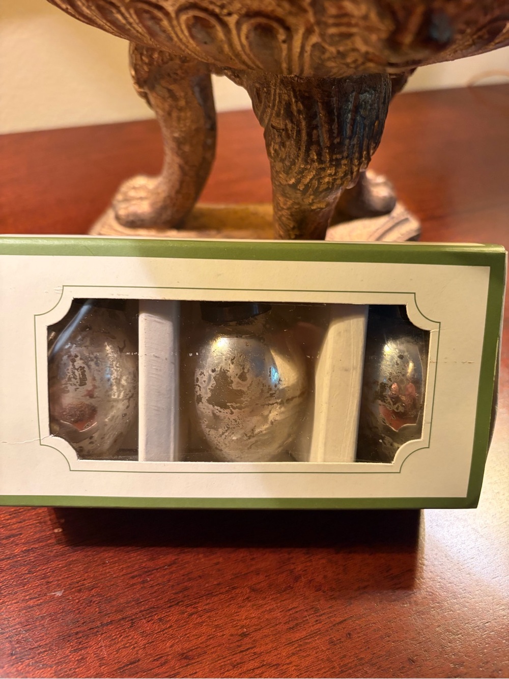 Pottery Barn Silver Mercury Glass Ornament Set